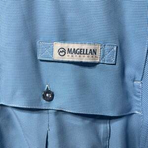 Magellan Outdoors Fishing Shirt 4XL Light Blue Long Sleeve Vented Pockets